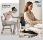 Seat Cushion Lumbar Support Pillow for Office Chair, X Large Memory Foam Chair Cushions for Sciatica Tailbone Pain Relief Coccyx Pad for Wheelchair, Car, Home, Office, Desk - Image 3