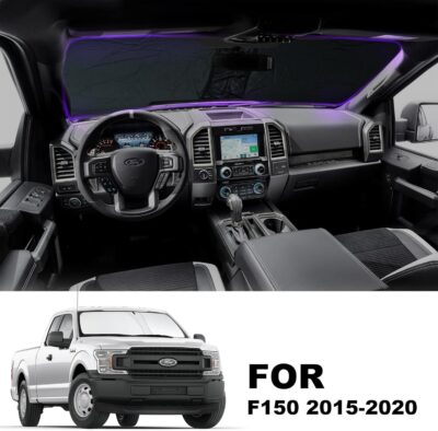 Front Windshield Sunshade fit for F150 2015-2020 UV Ray Reflector Foldable Car Shade Automotive Windshield Sunshades Ford F150 Accessories Windshield Sun Shade |Keeps Your Vehicle Cool| - Image 3