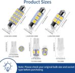 42 Pieces Interior Car Lights, Super Bright White Dome Map Tail Cab Lights Bulb Kit Set , DE3175 T10 31mm 41mm 194 LED Bulb for Your Trucks Width Lamp(White) - Image 2