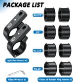 2 PCS Light Bar Mounts, Aluminium Alloy LED Light Mounting Brackets, Sturdy Roll Bar Clamps for Motorcycle ATV UTV Truck, Fit for 0.875" / 1" / 1.125" / 1.26" / 1.375" Handlebar Roll Cages - Image 8