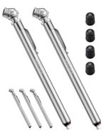 AstroAI Pencil Tire Pressure Gauge 2 Pack 10-75PSI, Calibrated to ANSI B40.1 Grade B (2%), Stainless Steel Body, Metal Made Nozzle 3 Measurements for Cars, Bikes, Vehicles