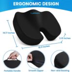 TushGuard Seat Cushion for Office Chair Memory Foam Non-Slip Cushion Back, Relief Chair Pad, Butt Pillow for Office Chair, Car, Computer Desk, Black - Image 2