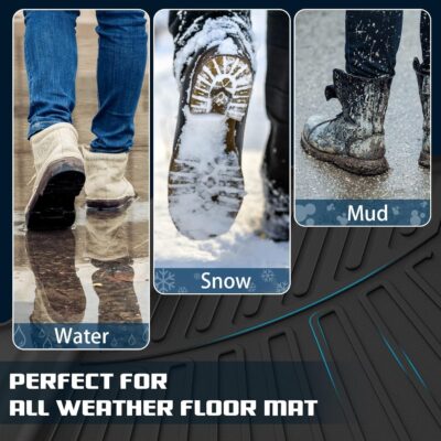 Floor Mats for Honda Pilot 2023 2024 2025 2026 All Weather Protection TPE Rubber Floor Liners for 2023-2026 Honda Pilot Accessories, Odorless Anti-Slip, 1st, 2nd & 3rd Row, Black - Image 7