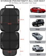 Car Seat Protector,Auto Car Seat Protectors Baby Carseat Waterproof & Durable 600D Fabric for Child Baby Car Seat Mat Vehicle Pet Cover 2 Storage Pockets (2 Pack) - Image 3