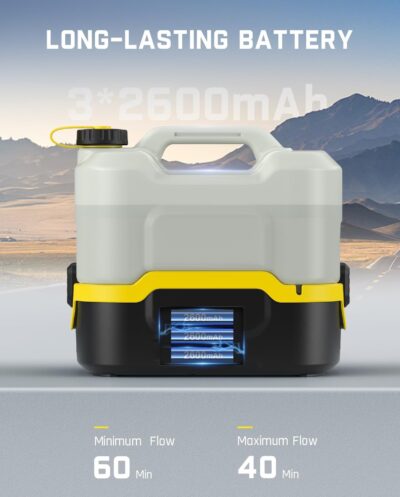 Fanttik NB8 Nano Portable Cordless Electric Sprayer w/2.1Gal Tank, Retractable Spray Head, 2600mAh Lithium Battery, IPX5, 72-98PSI, Portable Pressure Washer for Garden, Camping Shower and Pet Cleaning - Image 8