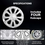 Hubcaps Wheel Covers Fit for 2016-2022 Toyota Prius & 2017-2022 Prius Prime & 2020-2024 Corolla Hybrid Wheel Rim Covers, Snap On Installation (15-inch Set of 4 Pcs) (Silver) - Image 5