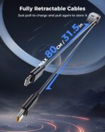 Retractable Car Charger, SUPERONE 99W Car Phone Charger with Cables Fast Charging, USB C Car Charger Adapter for iPhone 17 16 15 14 13 12, Samsung, Black - Image 3