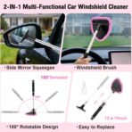 Pink Car Cleaning Kit, 25Pcs Detailing Kit Interior with 4-in-1 Power Handheld Vacuum Cleaner, Detailing Brush Set, 2-in-1 Windshield Cleaner Tool, Car Accessories for Cleaning, Gift for Women - Image 5