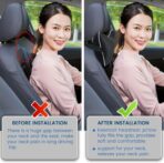 Inflatable Car Neck Pillow, Soft Headrest Inflatable Car Pillow for Driving Seat with Adjustable Strap, Comfortable Ergonomic Design Neck Support and Breathable Washable Cover - Image 3