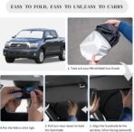 Sun Shade Sunshade for Toyota Tundra Windshield Cover, 4-Layer Front Window Shade Custom fit Tundra 2007-2021 Limited SR5 Platinum TRD Pro Pickup Sun Visor 240T Shade Blocks UV Rays Car Accessories - Image 7