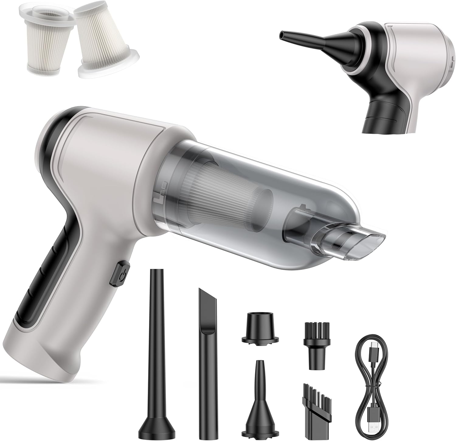 71Qk4SFWiL._AC_SL1500_.jpg Car Vacuum Cleaner, 15000Pa Handheld Cordless Rechargeable Wet & Dry Vacuum, 120W High Power for Car, Pet, Home, Office Cleaning, Washable HEPA Filter, Multi-Nozzles - Image 1