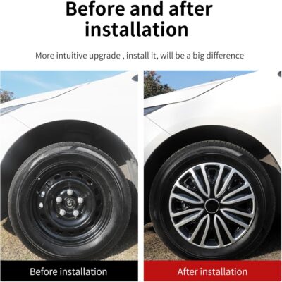 15 inch Wheel Covers for Iron Rim, 15" Hubcap Set of 4, Plastic Cap Rim Covers Wheel Replacement Plastic Hubcaps Automotive Accessories (15inch-Sword-4PCS-Cover, 15 Inch) - Image 3