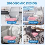 TushGuard Office/Car Seat Cushion, Non-Slip Sciatica & Back Coccyx Tailbone Pain Relief Chair Pad, Memory Foam Butt Pillow for Computer Desk, Wheelchair, Driving (Pink) - Image 5