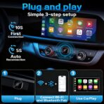 Mini Wireless CarPlay Adapter for iPhone, 2-in-1 for Apple CarPlay & Android Auto Adapter, Convert Wired to Wireless, Plug & Play, Auto Connect, USB to Type-C, No Delay, for iOS 10+ & Android 11+ - Image 4