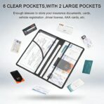 Premium Car Registration & Insurance Card Holder with Magnetic Shut, Vehicle Glove Box Car Organizer - For Documents, Cards, License (Black) - Image 4