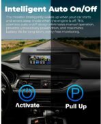 Tire Pressure Monitoring System,TPMS with Solar and USB Charging Color LCD Display, Voice Prompts, 6 Alarm Modes, 0-87 PSI Range (6 Tire Sensors) - Image 4