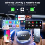 2-in-1 Wireless Apple CarPlay&Android Auto Adapter 2026, Magic AI Box Streaming Dongle Support Netflix/YouTube, Plug&Play, Car Play Wireless Adapter, Only Fit for Cars with Wired CarPlay/Android Auto - Image 2