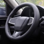 XHRING Car Steering Wheel Cover for GMC Sierra 1500 2500 HD 3500 HD Yukon Terrain Canyon Acadia Denali Crew Cab Elevation Double AT4 SLE SLT Limited XL Accessories, 2026 Black Leather 14 1/2"-15" - Image 4