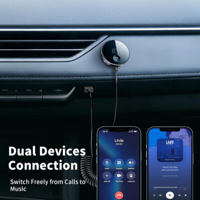 eppfun Bluetooth FM Transmitter for Car, AUX Adapter, Bluetooth Receiver for Car Music/Hands-Free Calls/Stereo Audio - Image 5