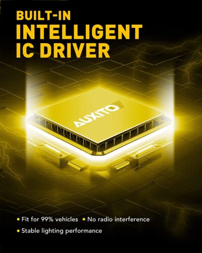 AUXITO H11/H8/H16 LED Fog Light Bulbs or DRL, 6000 Lumens 6500K Cool White Light, 300% Brightness, CSP LED Chips Fog Lamps Replacement for Cars, Play and Plug (Pack of 2) - Image 7