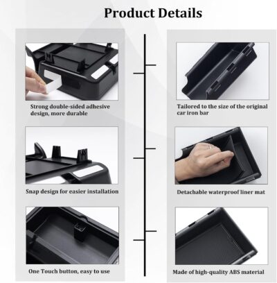 JKCOVER Front Under Seat Tray and Armrest Hidden Box Storage Organizer Compatible with Jeep Wrangler JL/JLU 2018-2022 2023 2024 2025 and Jeep Gladiator JT Truck 2020-2025 Accessories （Patented Design） - Image 4