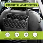1Pack Car Seat Back Organizer, PU Leather Hanging Organizer, Multipurpose Storage Bag for Small Items, Waterproof Easy To Clean Car Accessories, for Car SUV Truck (Black) - Image 5