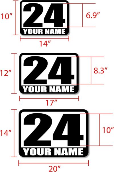 MC MOTOPARTS Magnet Racing Number - Fully Custom Track Day & Autocross Car Door Magnetic Vinyl Decal - Name, Make, Model, Flag - 2 Pieces | 10" x 14", 12" x 17", 14" x 20"Inch | Waterproof, Mud-Proof - Image 4