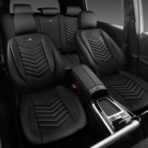 CAR PASS 3D Foam Faux Leather Car Seat Covers Full Set,Waterproof Leather Seat Cover for Cars,Luxury Universal Fit for SUV Truck Sedan Automotive, Armrest Airbag Compatible Anti-Slip, All Black - Image 5