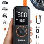 AstroAI L4 Tire Inflator Portable Air Compressor, 150PSI Portable Air Pump for Car Tires with Pressure Gauge LED Light, Electric Air Pump Quick Inflation for Cars, Motorcycles, Bikes, Tires, Balls