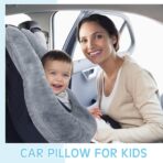 Barydat 2 Pcs Car Travel Pillow for the Back Seat 28 x 18 in Sleeping Reading Pillows for Long Distance Travel Car Cushion for Kids Adults Head and Body Support U Shaped Pad for Travel(Gray, Blue) - Image 5