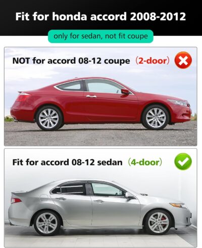 DiffCar® for Honda Accord Floor Mats 2008 2009 2010 2011 2012 (Gas Only), All-Weather TPE Car Accessories for 8th Accord Sedan (Not Fit Coupe), Interior Rubber Car Floor Mat & Trunk Liner, Black Rugs - Image 3