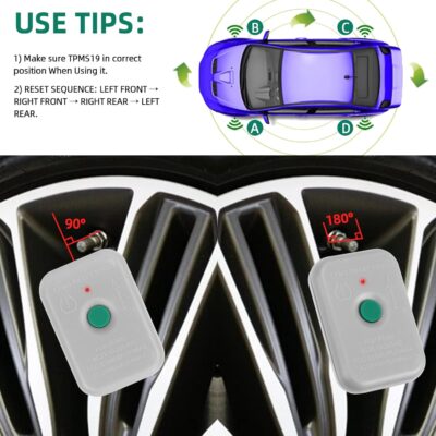 4 Pack Tire Pressure Monitoring System Sensor 315MHz DE8T-1A180-AA TPMS Sensor+ TPMS Relearn Tool Compatible with Ford Focus Fusion F150 CMAX E150 Edge Escape Expedition Mustang Lincoln Mercury Mazda - Image 6