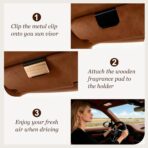 Car Air Freshener - Wood Air Freshener-Teak Amber Cabana Variety Scent Refill - Long Lasting Natural Car Fresheners - Clip Included - Image 3