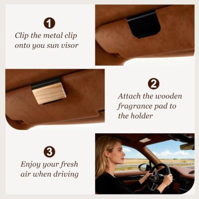 Car Air Freshener - Wood Air Freshener-Teak Amber Cabana Variety Scent Refill - Long Lasting Natural Car Fresheners - Clip Included - Image 3