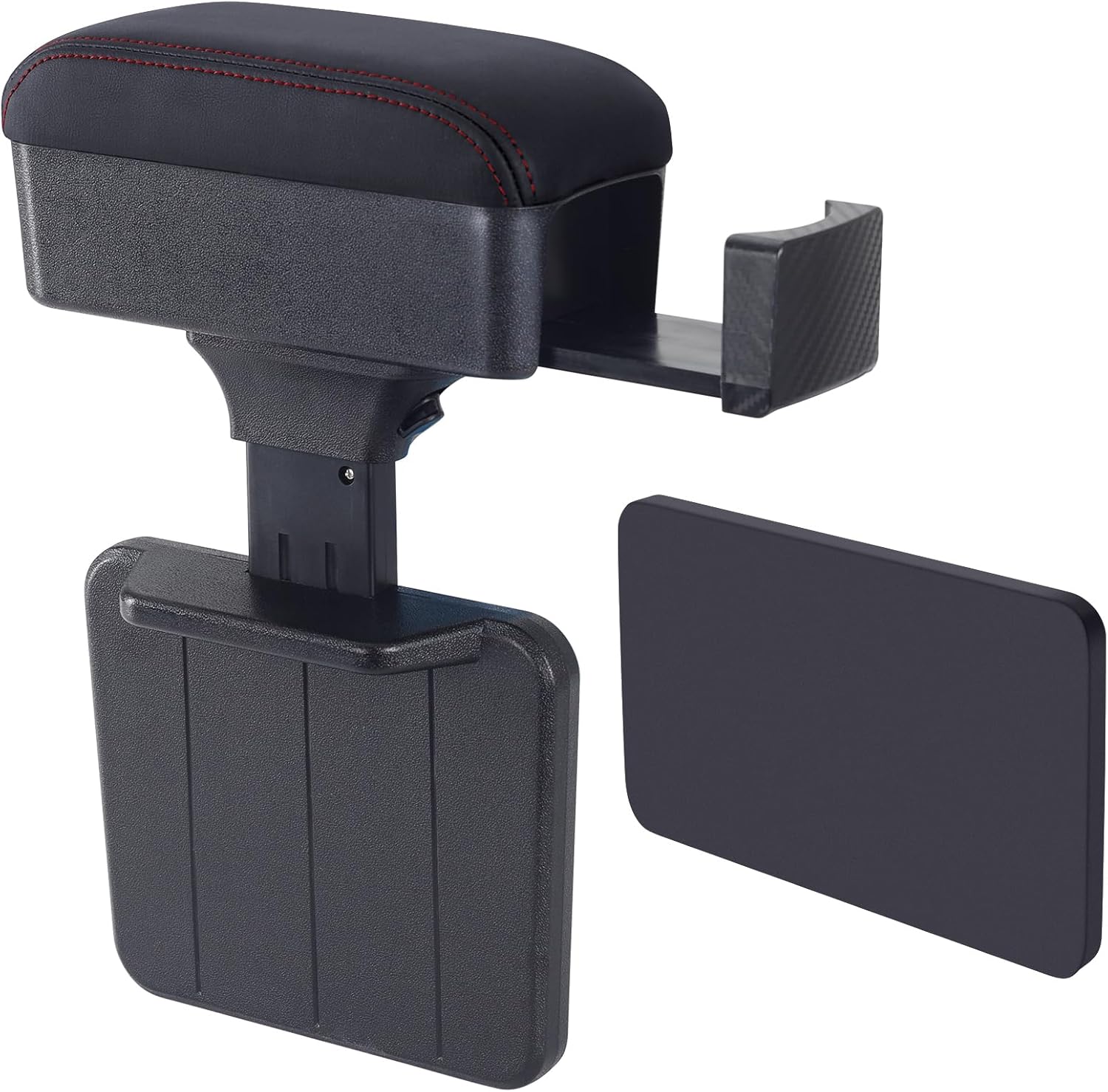 71RCB1OoOL._AC_SL1500_.jpg Rupse Universal Car Armrest Storage Box with Cup Holder, Adjustable Wrist Support, Center Console Organizer for Most Cars (Black Red Line) - Image 1