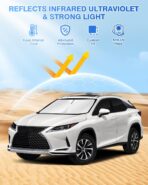 Sunshades for 2016-2022 Lexus RX Accessories Windshield Sun Shade Side Rear Window Shade Cover Sun Visor Shield Privacy Protection for Camping Keep Vehicle Cool Black 6PCS - Image 2
