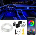 Interior Car LED Strip Lights APP Control, 5 in 1 RGB 16 Million Colors Ambient Lighting Kit with 236 inches Fiber Optic, Music Mode Inside Car Lighting Decorations