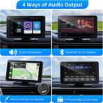 Wireless Carplay and Android Auto Screen for Car, 7" HD Portable Touch Screen Car Stereo with Bluetooth, Backup Camera, Navigation, Mirror Link for All Vehicles - Image 5