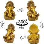 TIED RIBBONS Ganesh Statue for Car Dashboard | Resin, 3.7 inch | Gold Ganesha Statue for Home, Office, Desk, Pooja | Baby Ganesha Statues | Pongal Decorations | Indian Decor - Image 4