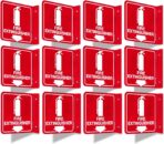 T&R Fire Extinguisher Sign, Fire Extinguisher with Down Arrow - 12 Pack - 6 x 6 Inches Acrylic, 2 pre-drilled holes, Includes Matching Screws, Use for Home Office/Business