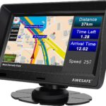 AWESAFE Car GPS Navigation System Latest 2025 Map,7 inch Touch Screen Turn-by-Turn Voice Guidance, Speed & Red Light Warning