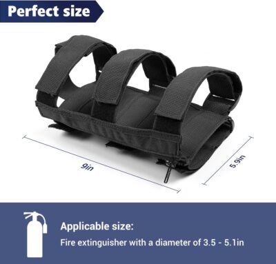 Voodonala Adjustable Roll Bar Fire Extinguisher Mount Holder 3 lb for Jeep Wrangler Unlimited CJ YJ LJ TJ JK JKU JL JLU 4XE,(Black,with Quick disassembly Zipper) - Image 7