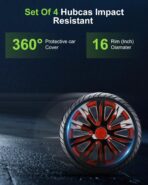 SCITOO 4-Pack 16 Inch Hubcaps Black & Red Wheel Cover Hubcaps for Cars - Image 3