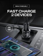 LISEN 90W USB C Car Charger USB C Fast Charge, 45W PD&QC 3.0 Fast Car Charger for Samsung Galaxy S26 S25, Cigarette Lighter USB Charger Adapter for iPhone 17 Air 16 15 Pro Max [All Metal & Mini] - Image 4