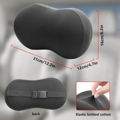2 Pack Car Neck Pillow, Breathable Neck Support Pillow for Driving, Soft Memory Form and Ergonomic Design Fits Most Cars SUV Sedan Home Office (Black) - Image 5