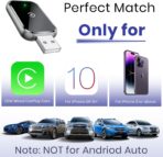 Wireless CarPlay Adapter for iPhone, Convert Wired to Wireless Apple CarPlay Adapter, Mini Size with Extension Cable USB & USB-C/Type-C, Stable Control & No Delay, Black - Image 8