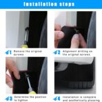 2PCS Car Mud Fender Flaps Splash Guards, Flexible Auto Front and Rear Fender Splash Guards Mud Flaps, Universal Automotive Fender Splash Guards for Car Sedan SUV Truck (Large Black) - Image 3