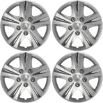 Custom Accessories 4-Pack 15" SGT-5 Wheel Covers, Replacement Hubcaps for Cars, Trucks, SUVs — Silver/Chrome