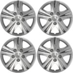 Custom Accessories 4-Pack 15" SGT-5 Wheel Covers, Replacement Hubcaps for Cars, Trucks, SUVs — Silver/Chrome
