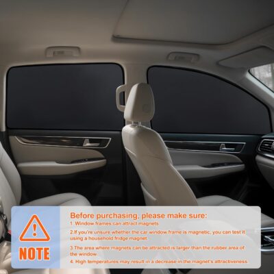 ZATOOTO Side Window Sun Shade - 4 Pack Car Window Covers 99% UV Light Block Car Curtains Magnetic Side Window Sun Shade Keeps Cooler for Breastfeeding, Taking a nap, Changing Clothes, Camping - Image 8